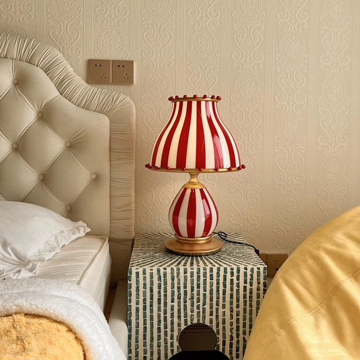 Lampe de table à 1 lumière en résine et verre de dôme de cirque vintage traditionnel pour chambre 