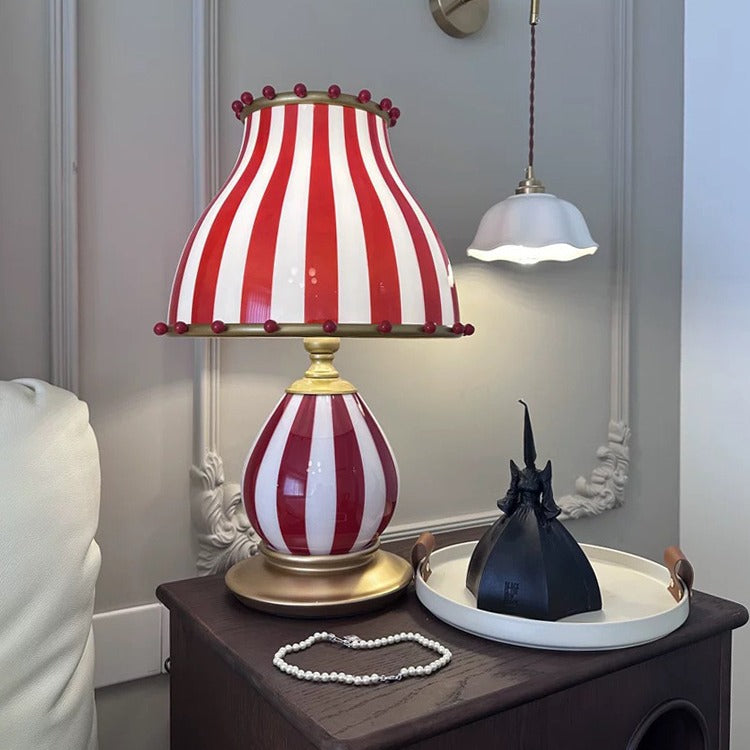 Lampe de table à 1 lumière en résine et verre de dôme de cirque vintage traditionnel pour chambre 