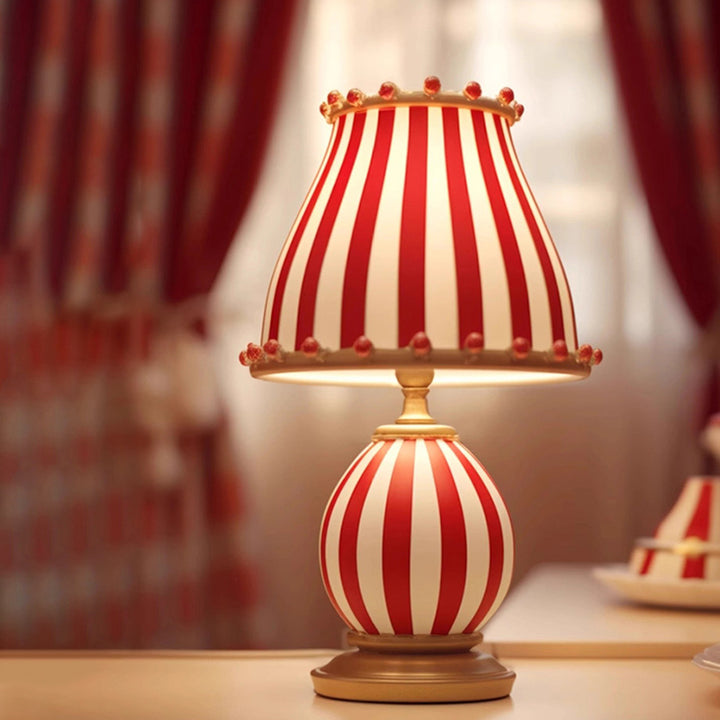 Lampe de table à 1 lumière en résine et verre de dôme de cirque vintage traditionnel pour chambre 