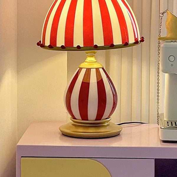 Lampe de table à 1 lumière en résine et verre de dôme de cirque vintage traditionnel pour chambre 