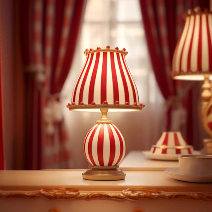Lampe de table à 1 lumière en résine et verre de dôme de cirque vintage traditionnel pour chambre 
