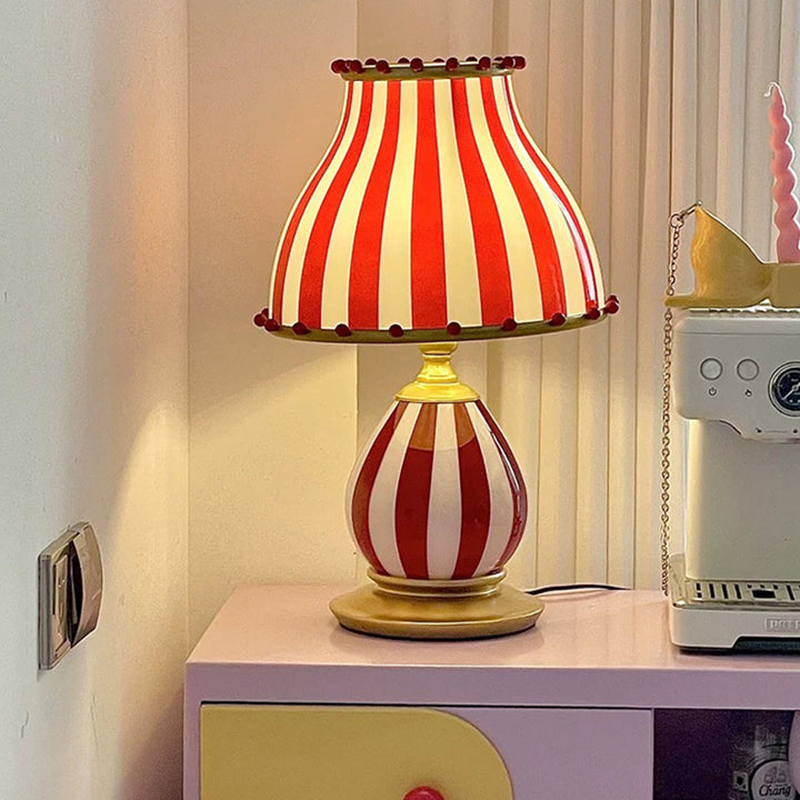 Lampe de table à 1 lumière en résine et verre de dôme de cirque vintage traditionnel pour chambre 
