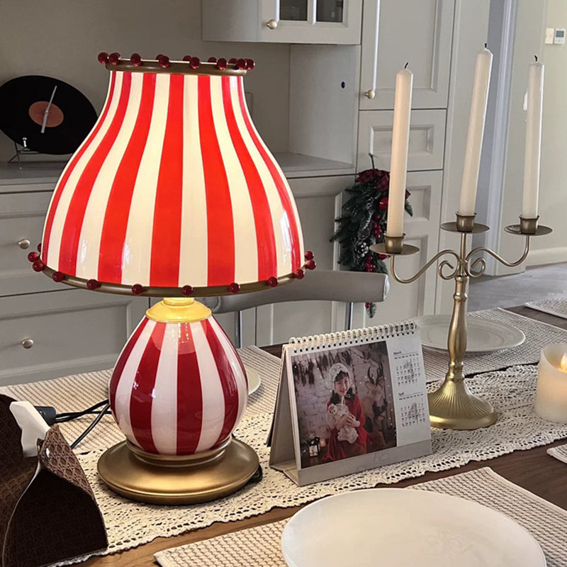 Lampe de table à 1 lumière en résine et verre de dôme de cirque vintage traditionnel pour chambre 