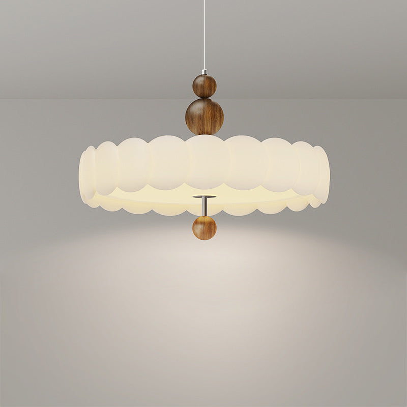 Lustre suspendu rond en fer traditionnel français avec LED PE pour salon 