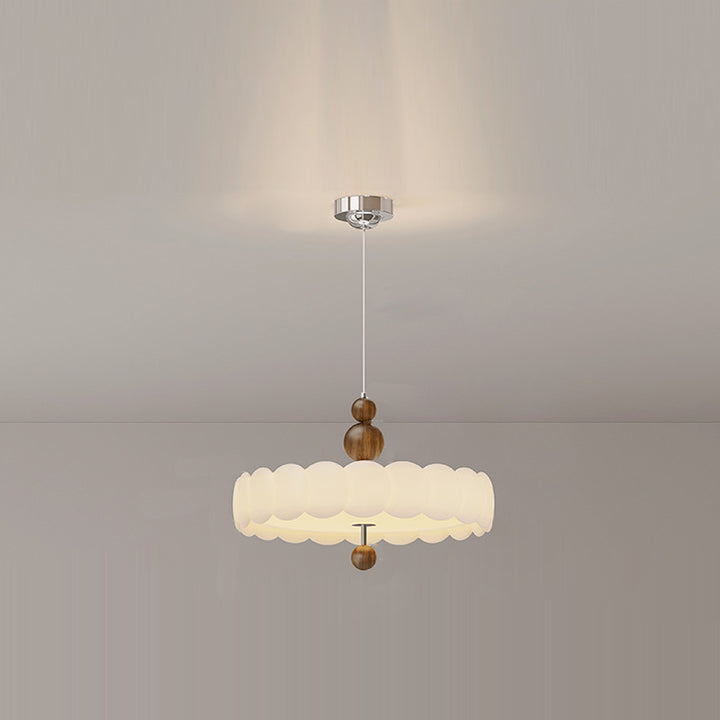 Lustre suspendu rond en fer traditionnel français avec LED PE pour salon 