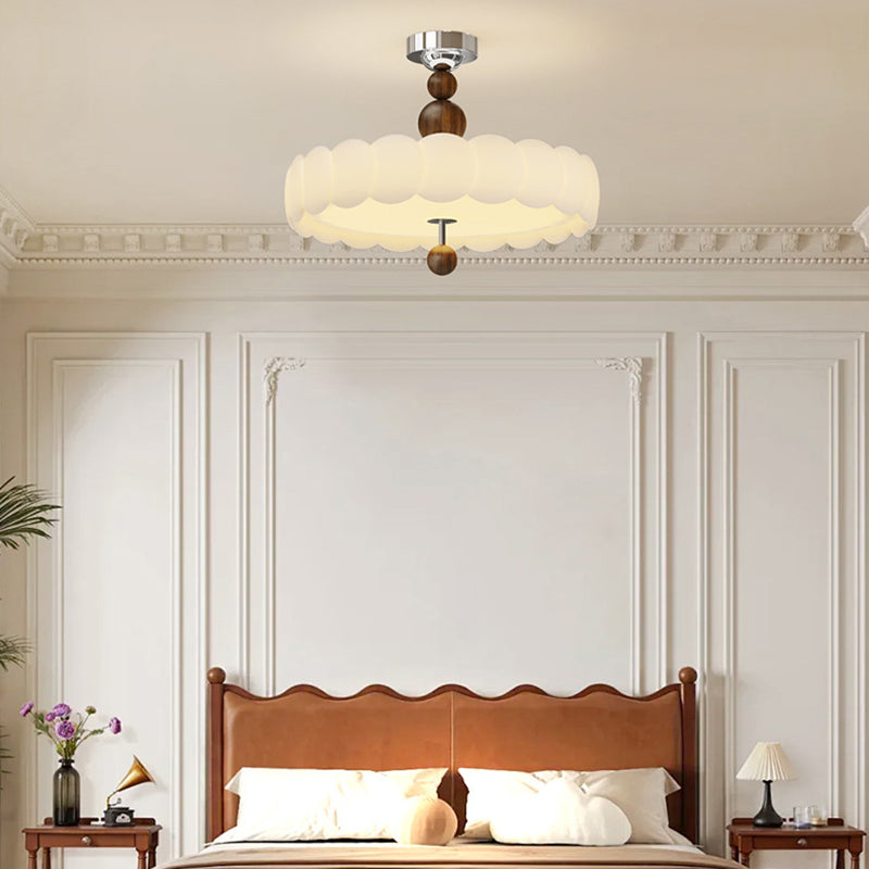 Lustre suspendu rond en fer traditionnel français avec LED PE pour salon 