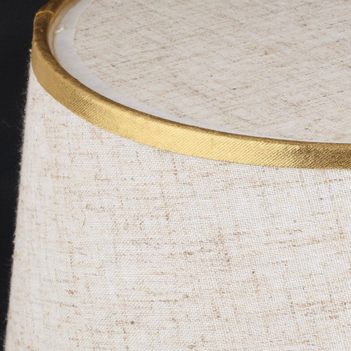 Lámpara de mesa de 1 luz con pantalla cónica de metal de tela china tradicional para dormitorio 