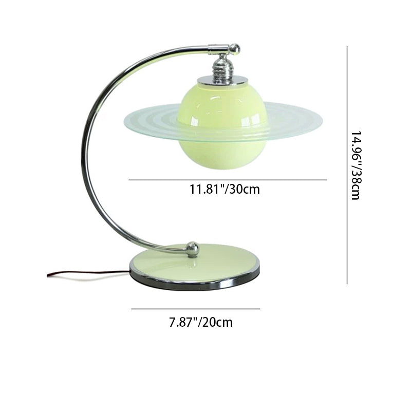 Lampe de table contemporaine en métal et verre avec 1 lumière pour chambre à coucher 