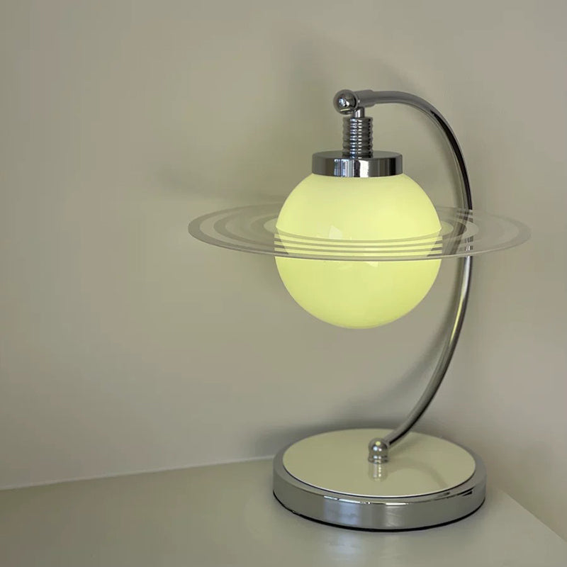 Lampe de table contemporaine en métal et verre avec 1 lumière pour chambre à coucher 