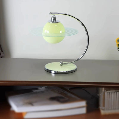 Lampe de table contemporaine en métal et verre avec 1 lumière pour chambre à coucher 