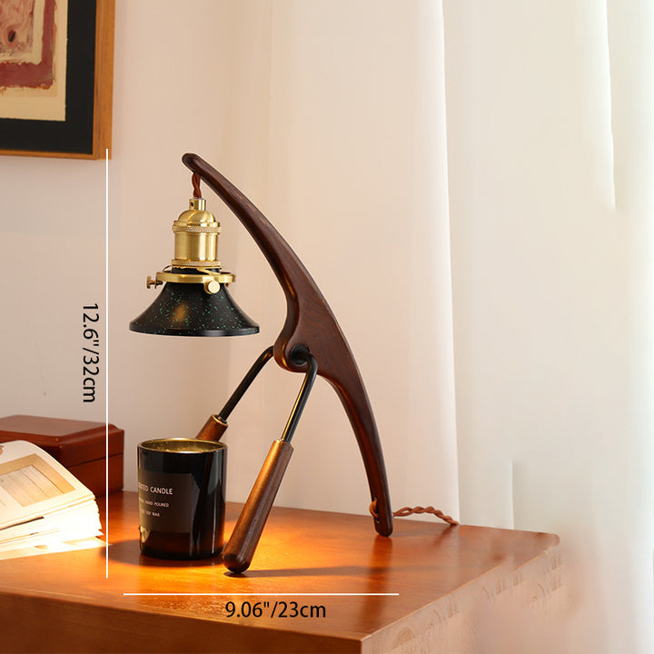 Lampe de Table en Cire Fondue à 1 Lumière en Métal Cône Vintage Traditionnel pour Chambre 
