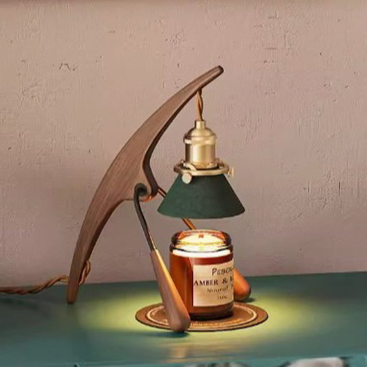 Lampe de Table en Cire Fondue à 1 Lumière en Métal Cône Vintage Traditionnel pour Chambre 