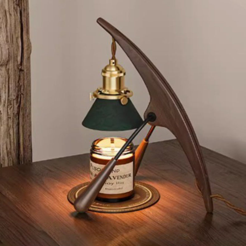 Lampe de Table en Cire Fondue à 1 Lumière en Métal Cône Vintage Traditionnel pour Chambre 