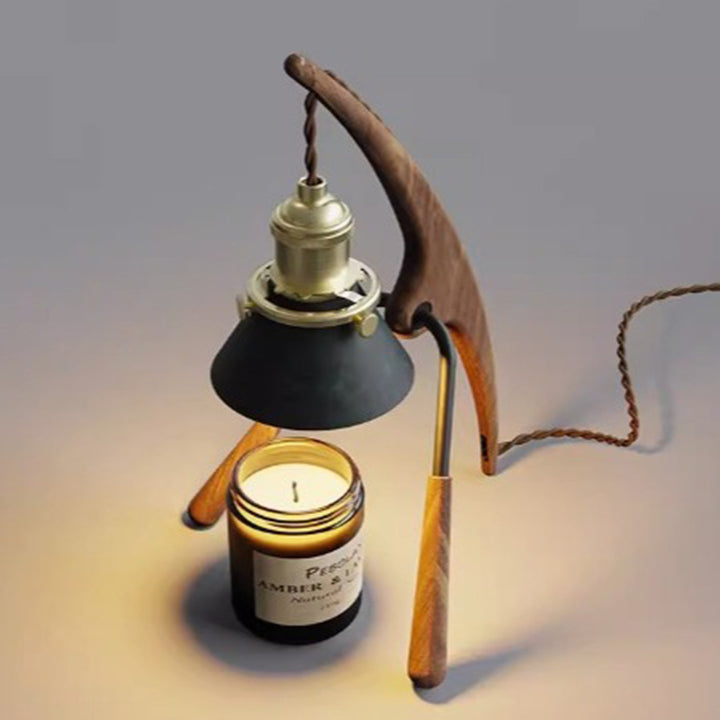 Lampe de Table en Cire Fondue à 1 Lumière en Métal Cône Vintage Traditionnel pour Chambre 
