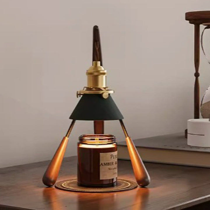 Lampe de Table en Cire Fondue à 1 Lumière en Métal Cône Vintage Traditionnel pour Chambre 