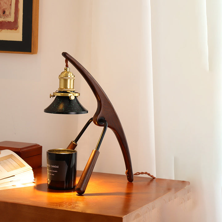 Lampe de Table en Cire Fondue à 1 Lumière en Métal Cône Vintage Traditionnel pour Chambre 