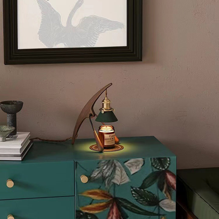 Lampe de Table en Cire Fondue à 1 Lumière en Métal Cône Vintage Traditionnel pour Chambre 