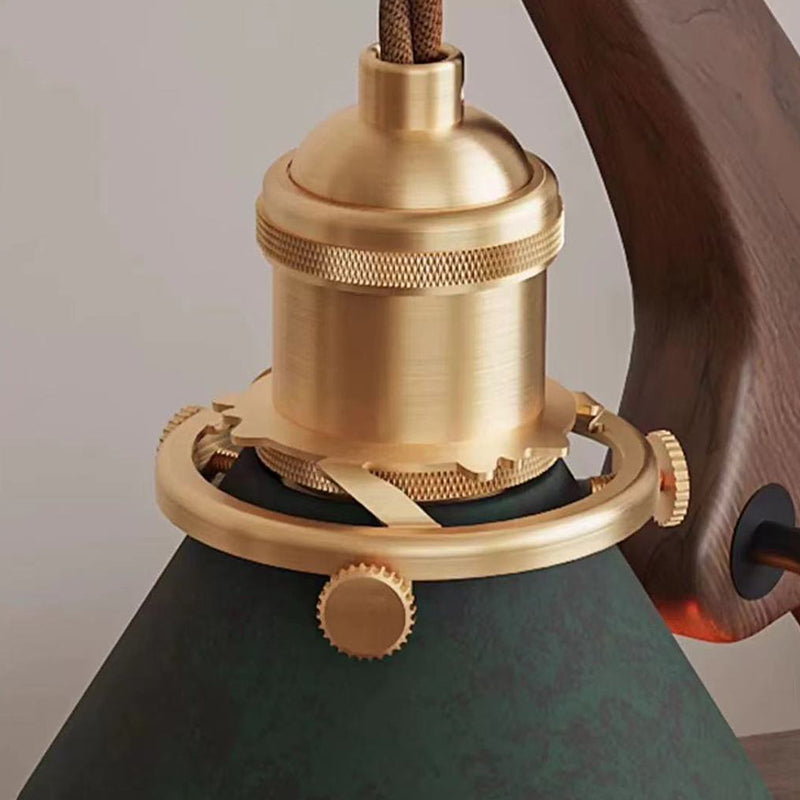 Lampe de Table en Cire Fondue à 1 Lumière en Métal Cône Vintage Traditionnel pour Chambre 