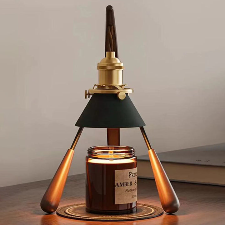 Lampe de Table en Cire Fondue à 1 Lumière en Métal Cône Vintage Traditionnel pour Chambre 