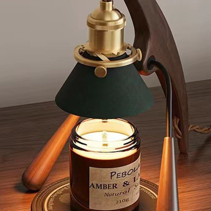 Lampe de Table en Cire Fondue à 1 Lumière en Métal Cône Vintage Traditionnel pour Chambre 