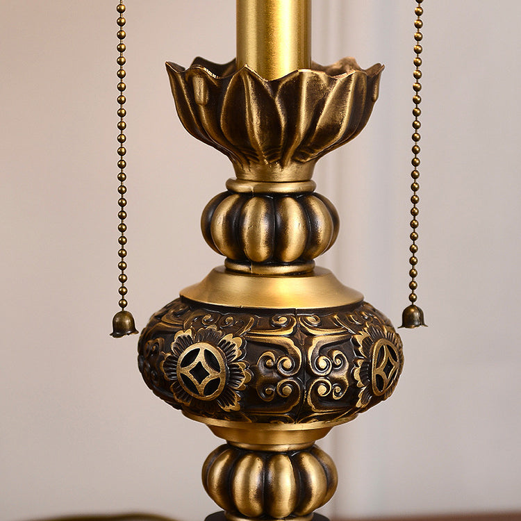 Moderne Luxuskuppel Kupferglas 2-Licht Tischlampe für das Schlafzimmer 