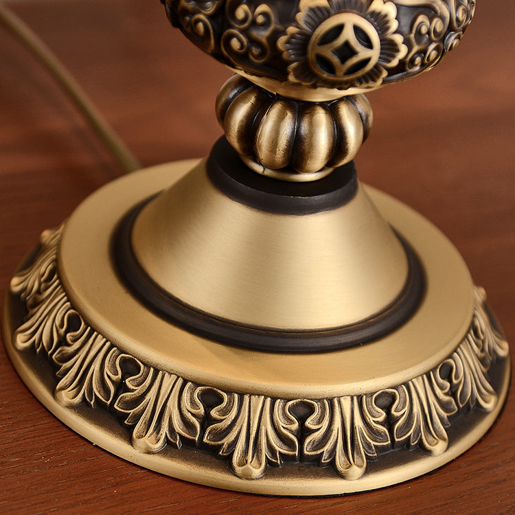 Moderne Luxuskuppel Kupferglas 2-Licht Tischlampe für das Schlafzimmer 