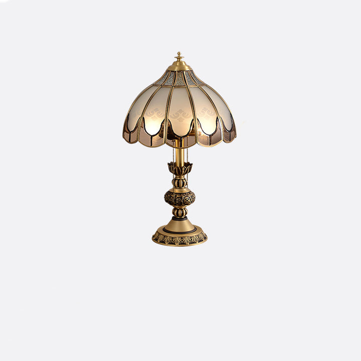 Moderne Luxuskuppel Kupferglas 2-Licht Tischlampe für das Schlafzimmer 