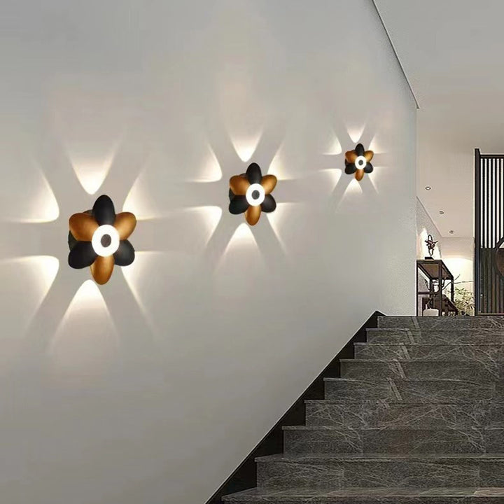 Contemporary Industrial Flower-Shaped Design Aluminum LED Wall Sconce Lamp for Outdoor Patio