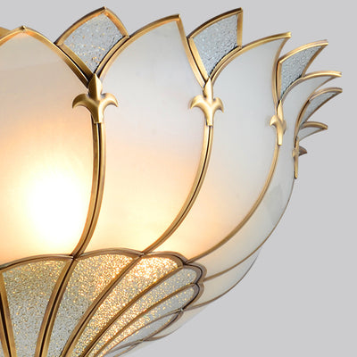 Moderne Mid-Century Palastkuppel Semi-Flush Mount Deckenleuchte in Kupfer & Glas 4/6 Licht für das Schlafzimmer 