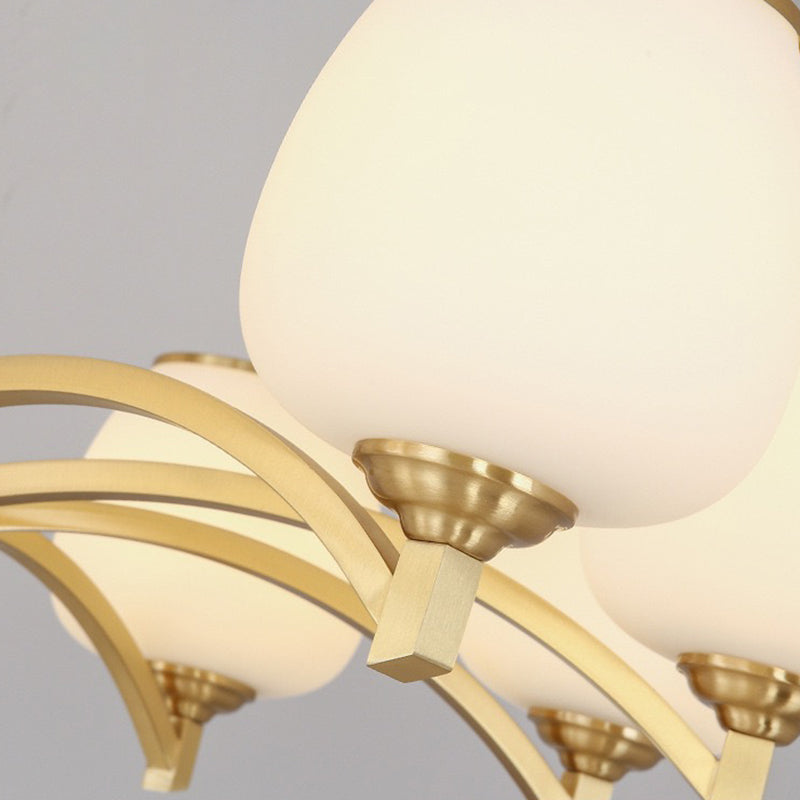 Traditioneller französischer Glas-Kronleuchter in Form eines Glases mit Messingrahmen 3/5/6 Licht für Wohnzimmer 