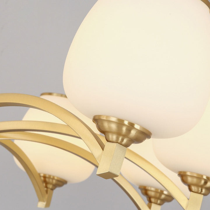 Traditioneller französischer Glas-Kronleuchter in Form eines Glases mit Messingrahmen 3/5/6 Licht für Wohnzimmer 