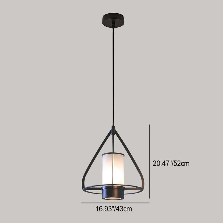 Modern Industrial Marble Pendant Light with Cone Iron Frame LED for Bedroom