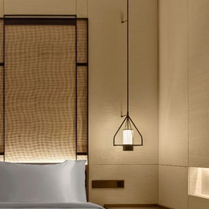 Lustre à LED en forme de cône en fer et marbre pour chambre à coucher 