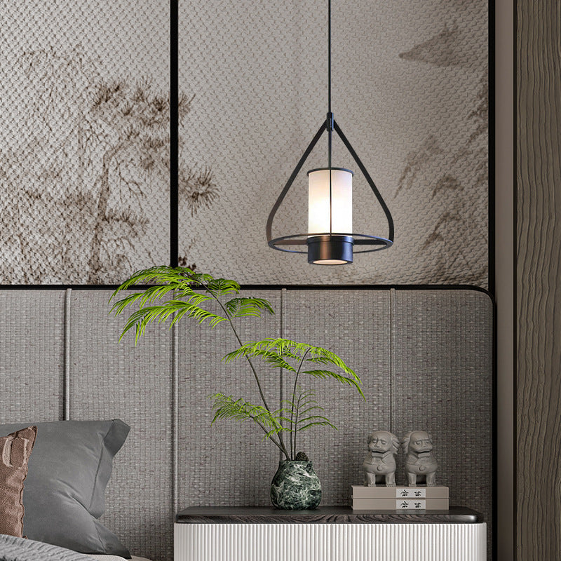 Lustre à LED en forme de cône en fer et marbre pour chambre à coucher 