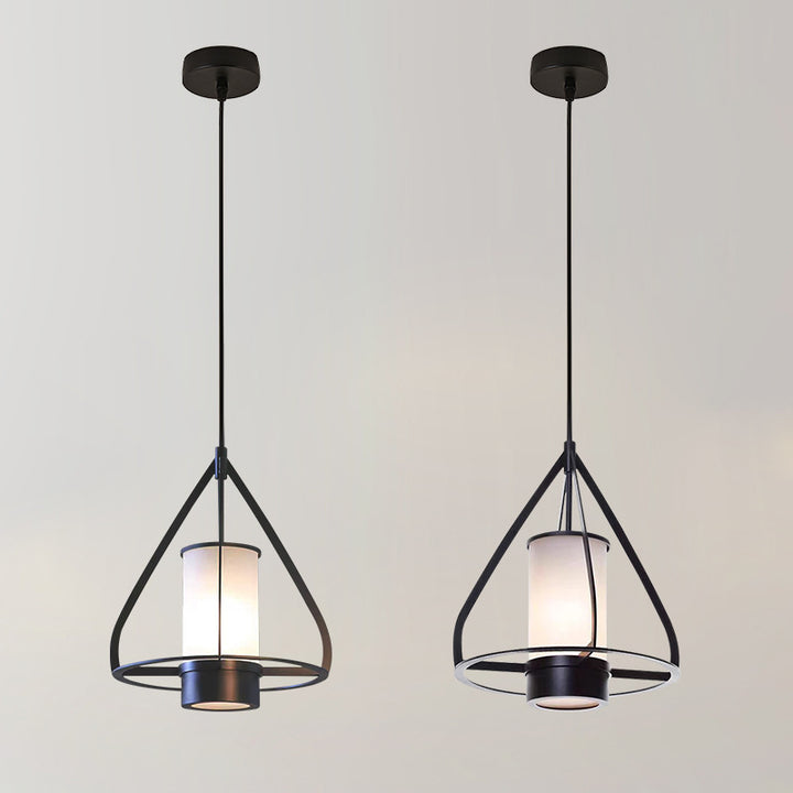 Modern Industrial Marble Pendant Light with Cone Iron Frame LED for Bedroom