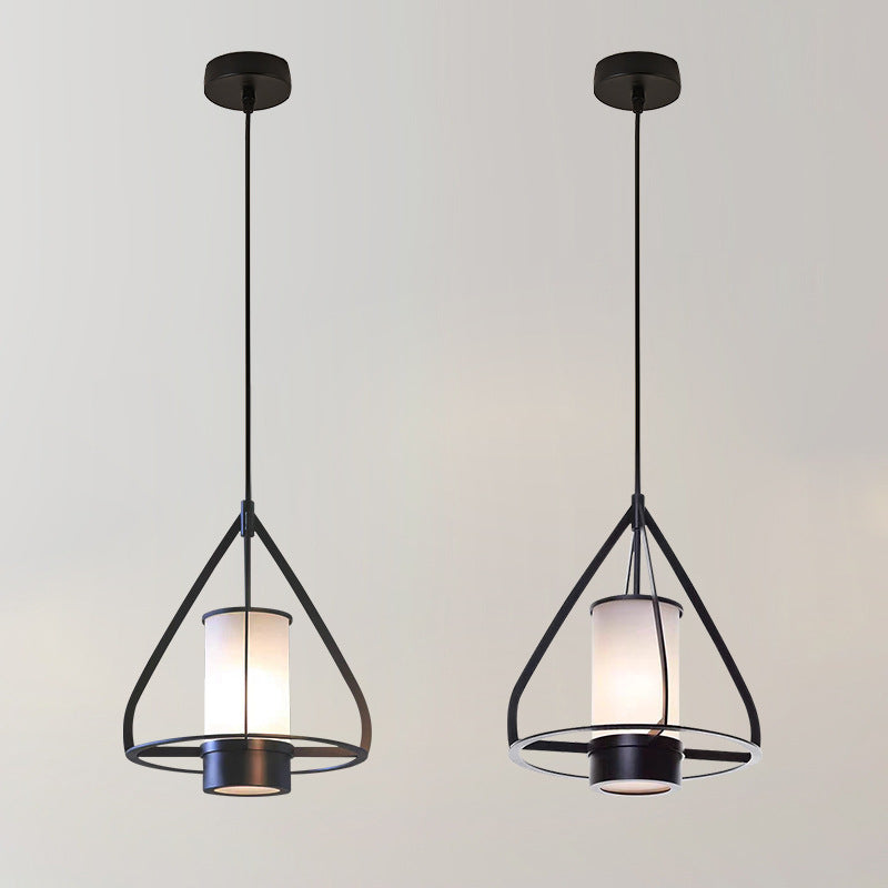 Lustre à LED en forme de cône en fer et marbre pour chambre à coucher 