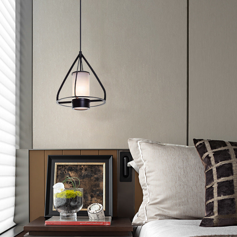 Lustre à LED en forme de cône en fer et marbre pour chambre à coucher 