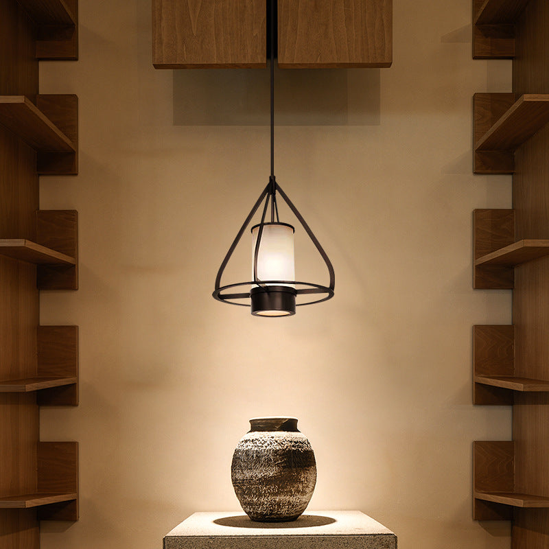 Lustre à LED en forme de cône en fer et marbre pour chambre à coucher 