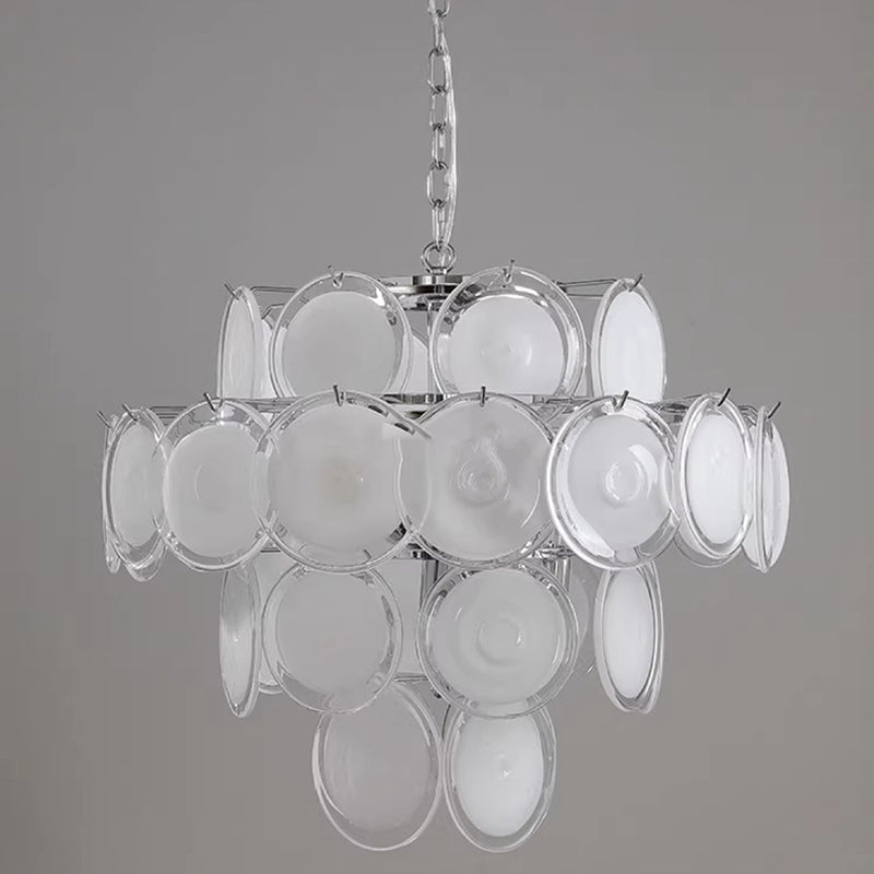 Traditioneller französischer runder Metall-Glas 6-Licht Kronleuchter für das Wohnzimmer 