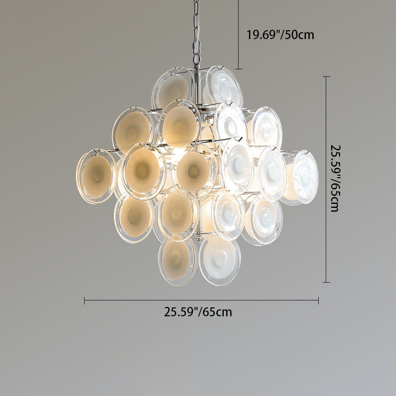 Traditioneller französischer runder Metall-Glas 6-Licht Kronleuchter für das Wohnzimmer 