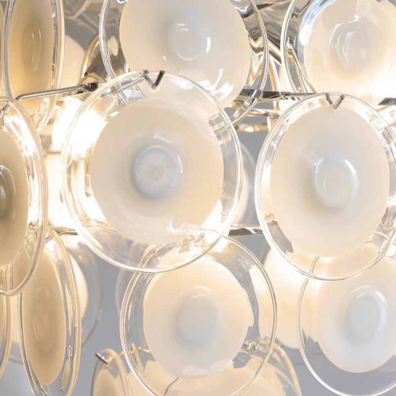Traditioneller französischer runder Metall-Glas 6-Licht Kronleuchter für das Wohnzimmer 