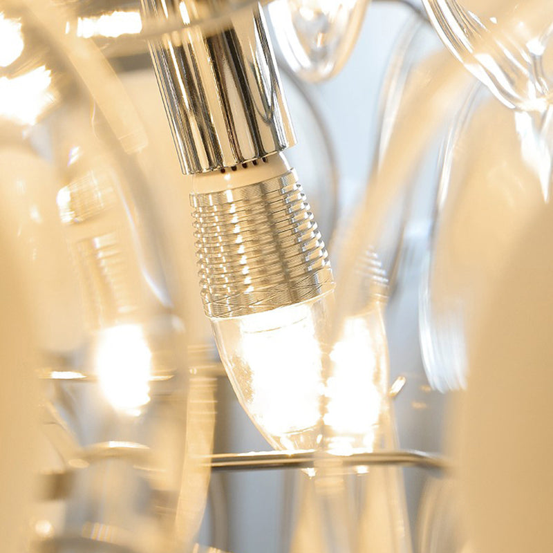 Traditioneller französischer runder Metall-Glas 6-Licht Kronleuchter für das Wohnzimmer 