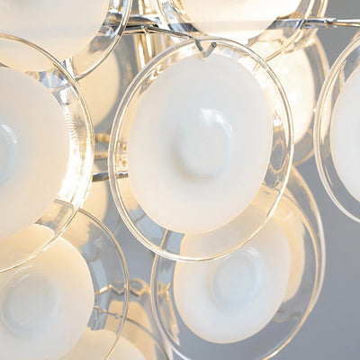 Traditioneller französischer runder Metall-Glas 6-Licht Kronleuchter für das Wohnzimmer 