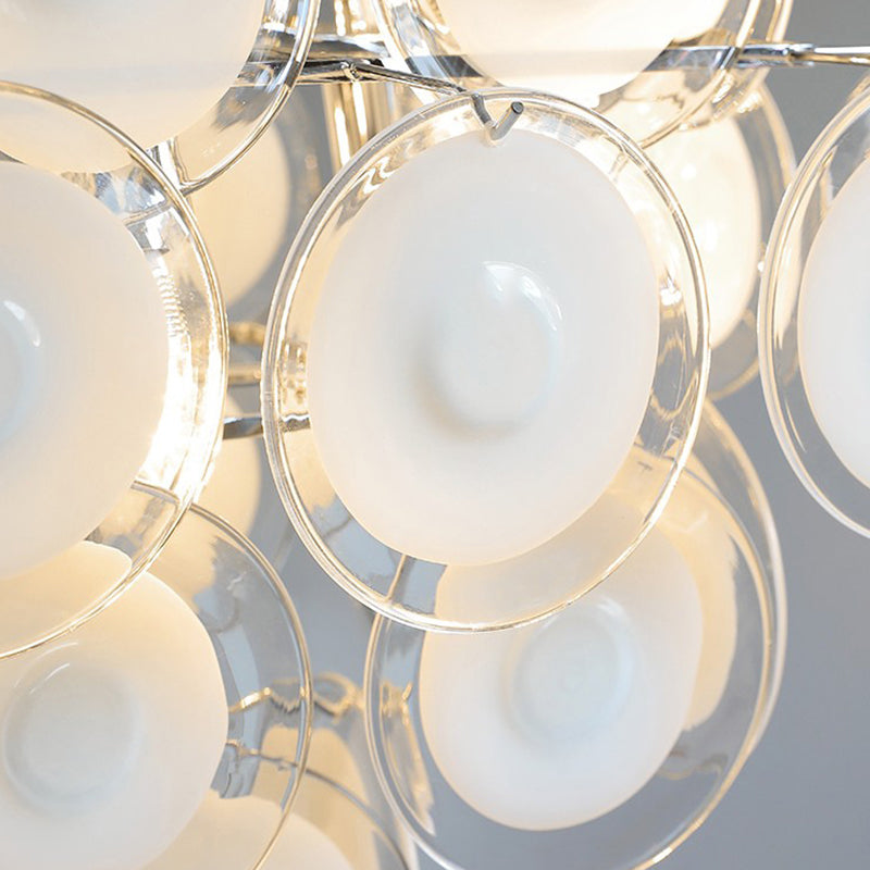 Traditioneller französischer runder Metall-Glas 6-Licht Kronleuchter für das Wohnzimmer 