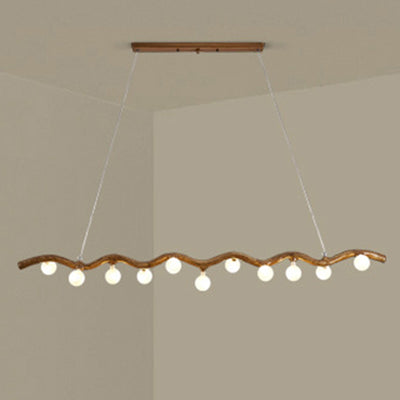 Japanese Style Branch Chandelier with 7/9/11 Lights – Resin & Glass Island Light for Dining Room