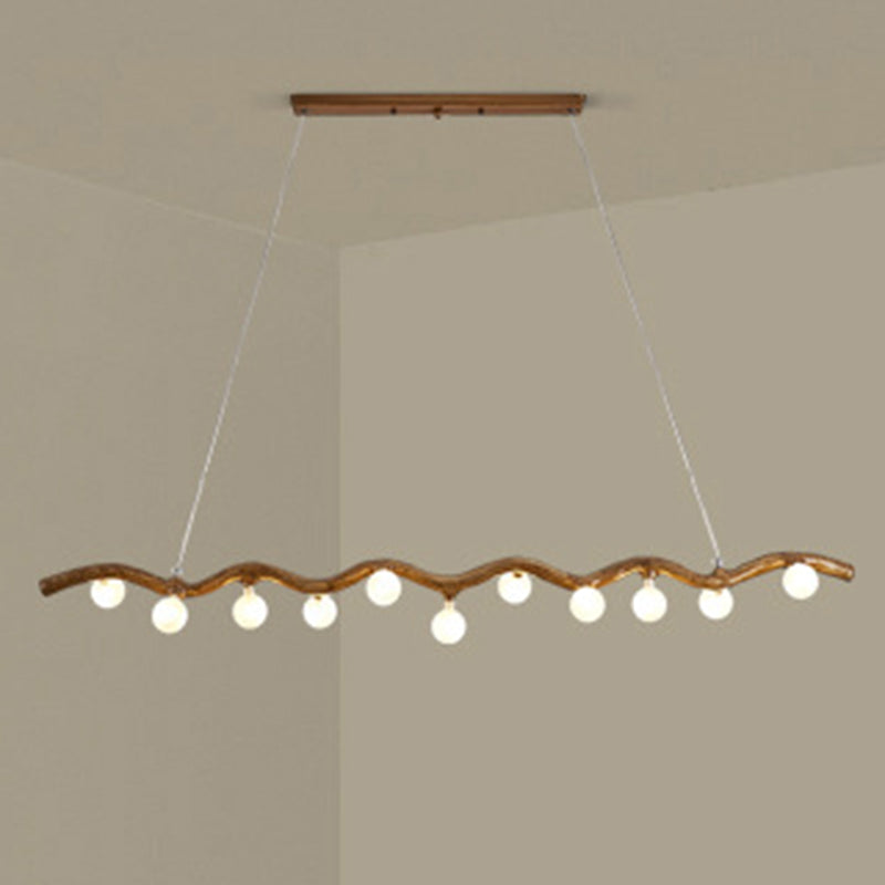 Japanese Style Branch Chandelier with 7/9/11 Lights – Resin & Glass Island Light for Dining Room