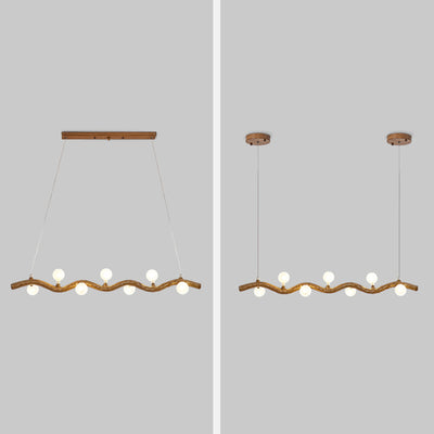 Japanese Style Branch Chandelier with 7/9/11 Lights – Resin & Glass Island Light for Dining Room