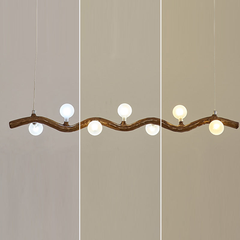 Japanese Style Branch Chandelier with 7/9/11 Lights – Resin & Glass Island Light for Dining Room