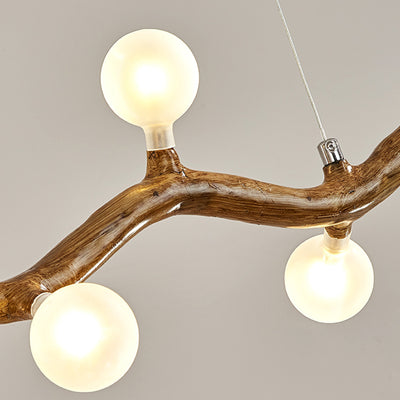 Japanese Style Branch Chandelier with 7/9/11 Lights – Resin & Glass Island Light for Dining Room