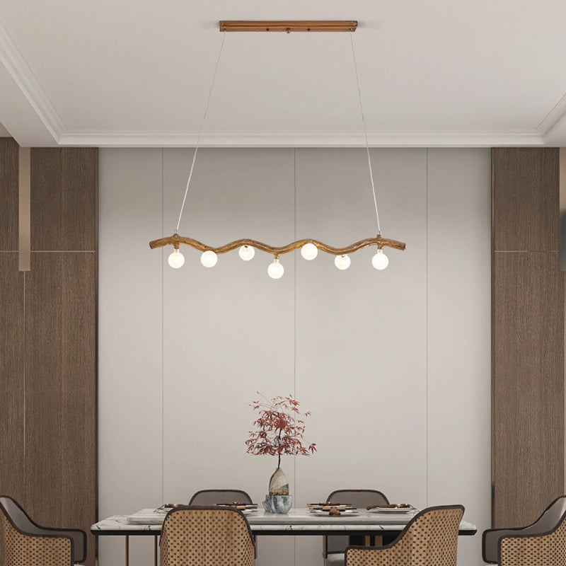 Japanese Style Branch Chandelier with 7/9/11 Lights – Resin & Glass Island Light for Dining Room